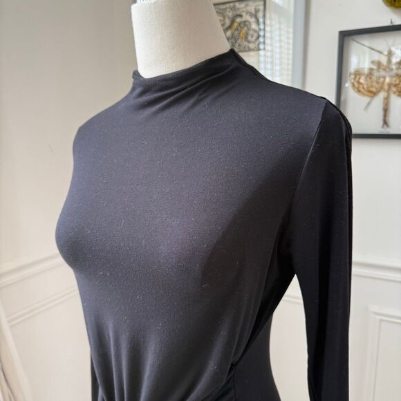 Modern Citizen Vero Tie-Front Long-Sleeve Dress Black $158 - Picture 4 of 8